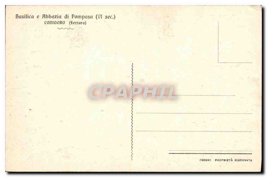 CPA Pomposa Facclata della Sala Capltolare e del Dormitorio — Rückseite