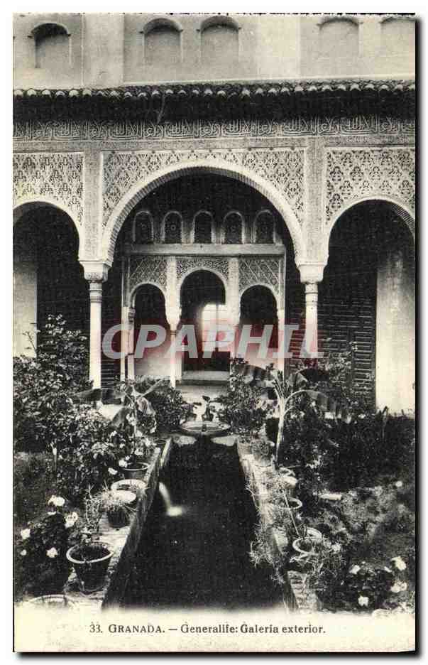 CPA Granada Generalife Galeria exterior