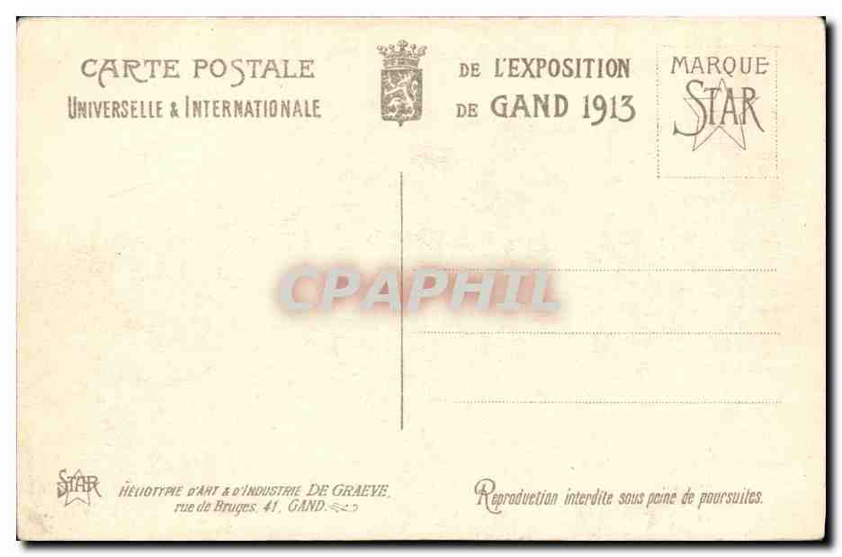 CPA Exposition Universelle de Gand 1913 Le Restaurant Allemand — Rückseite