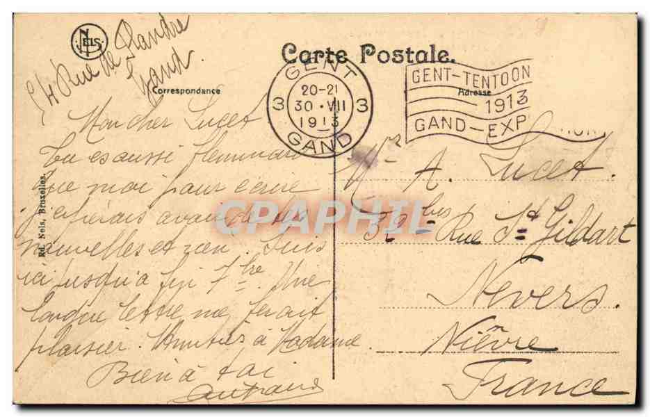 Exposition Universelle et Internationale de Gand 1913 — La cour d'honneur — N. BIS — Rückseite
