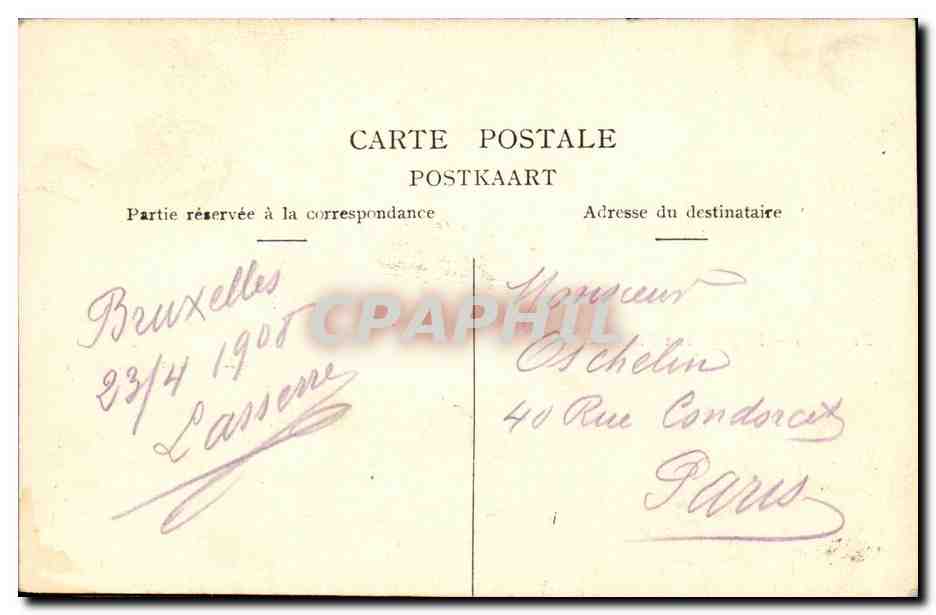 CPA Bruxelles Le Nouveau Palais du Roi — Verso