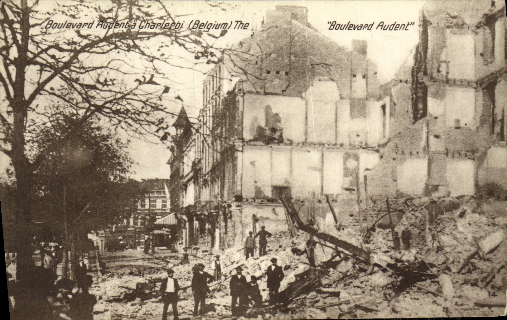 CPA Boulevard Audent a Charleroi Militaria