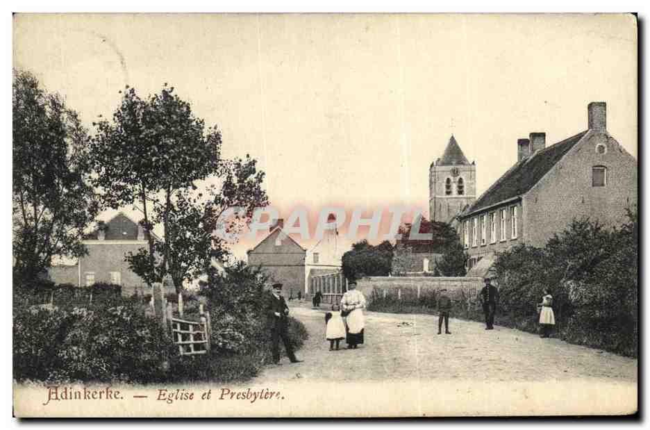 CPA Adinkerke Eglise et Presbytere
