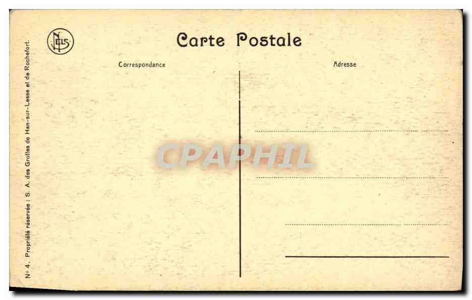 CPA Grotte de Han Le Tonneau des Danaides — Rückseite
