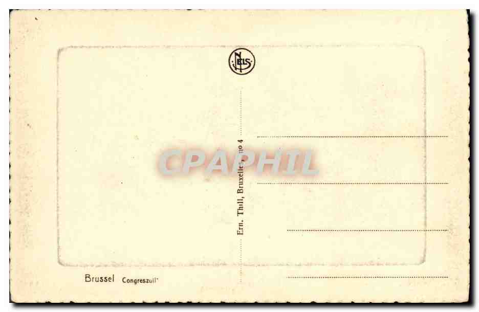 CPA Bruxelles Colonne du Congres — Verso