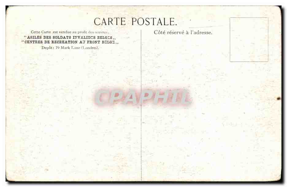 CPA Hotel de Ville Bruxelles en 1833 — Rückseite