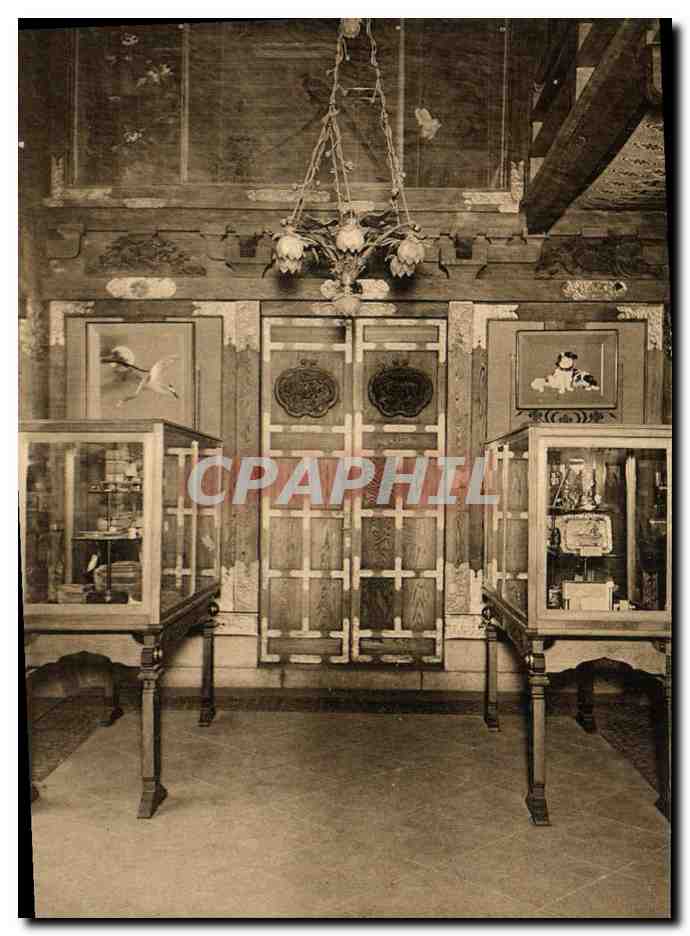 CPA Bruxelles Laeken La Tour Japonaise Hall du Pavillon cote gauche