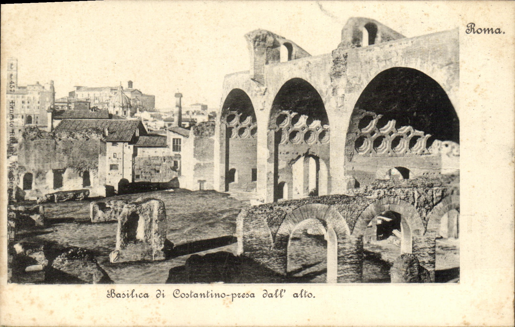 CPA Roma Basilica di Costantino presa dall alto