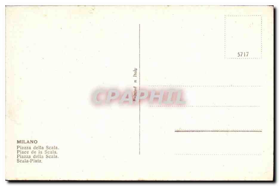 CPA Milano Piazza della Scala — Verso