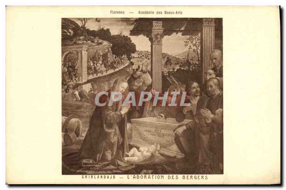CPA Florence Academie des Beaux Arts Ghirlandaio L Adoration des Bergers