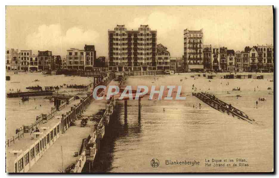 CPA Blankenberghe La Digue et les Villas