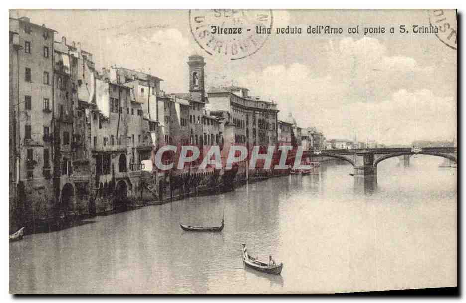CPA Firenze Une Veduta dell Arco col Ponte a S Trinita