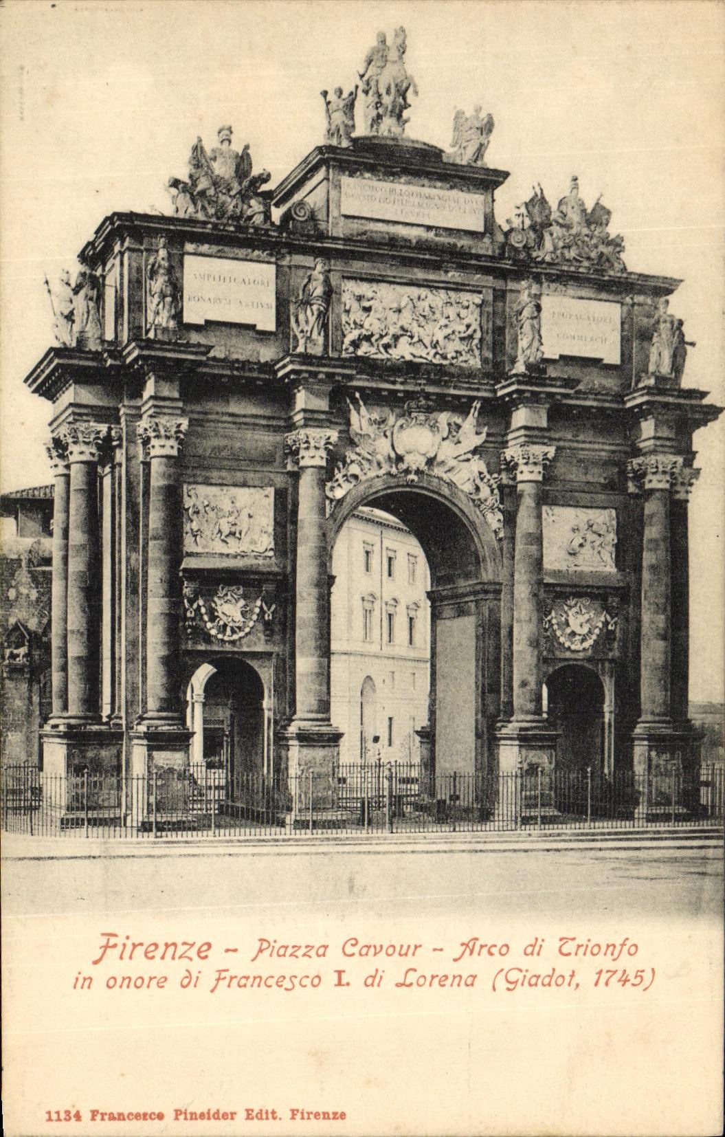 CPA Firenze Piazza Cavour Arco di Trionfo in onore di Francesco L di Lorena