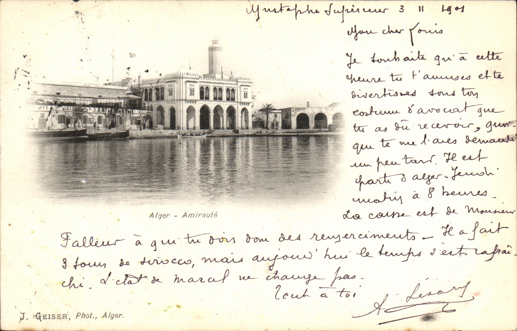 Alger - Admiralcy — Ansicht des Hafens — J. Geiser, Fotografie, Alger