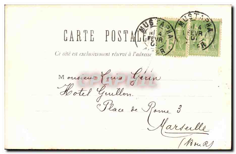 Alger - Admiralcy — Ansicht des Hafens — J. Geiser, Fotografie, Alger — Rückseite