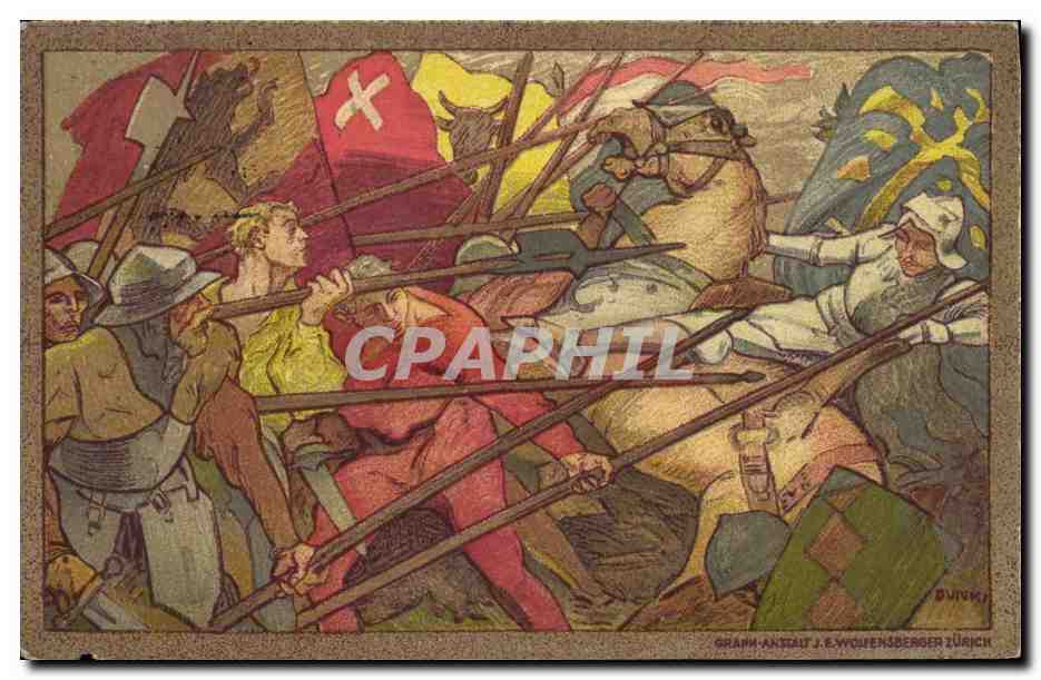CPA Suisse Carte de la fete nationale Dunk