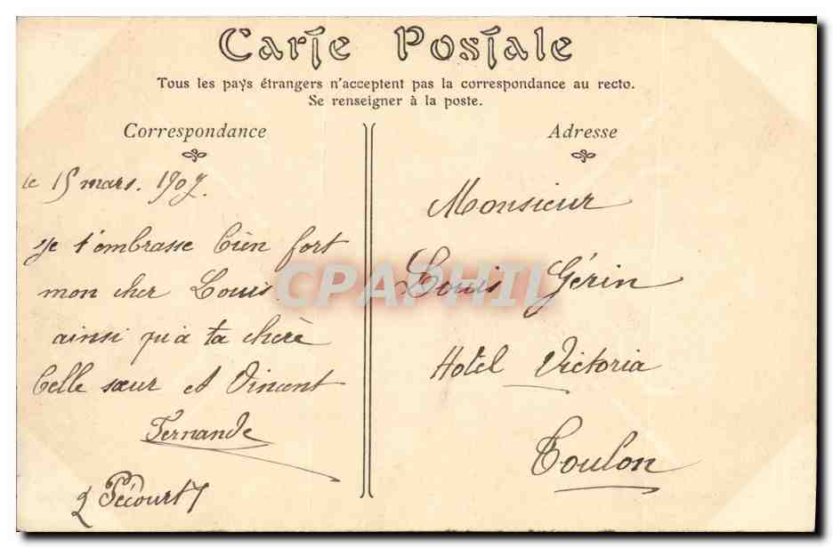 CPA Setif Vue Generale — Verso