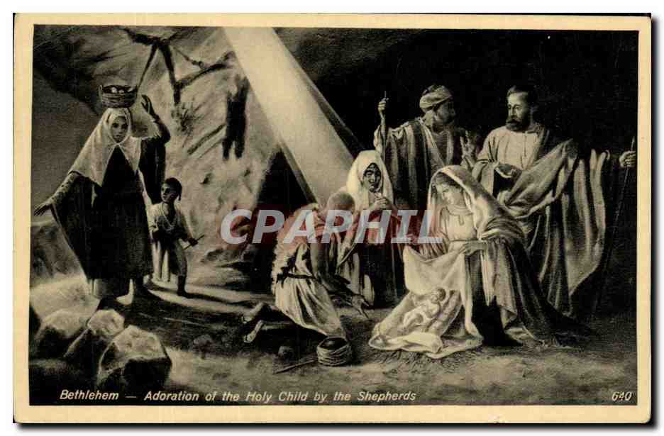 CPA Bethlehem Adoration of The Holy Child By The Shepherds