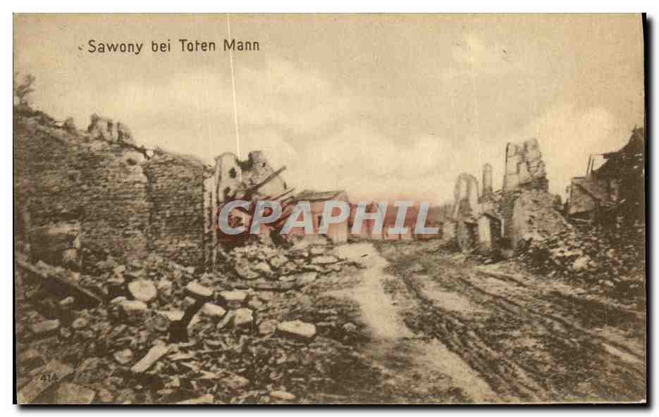 Sawony bei Toten Mann — ruines après guerre — éditeur Julius Berger, n° 414