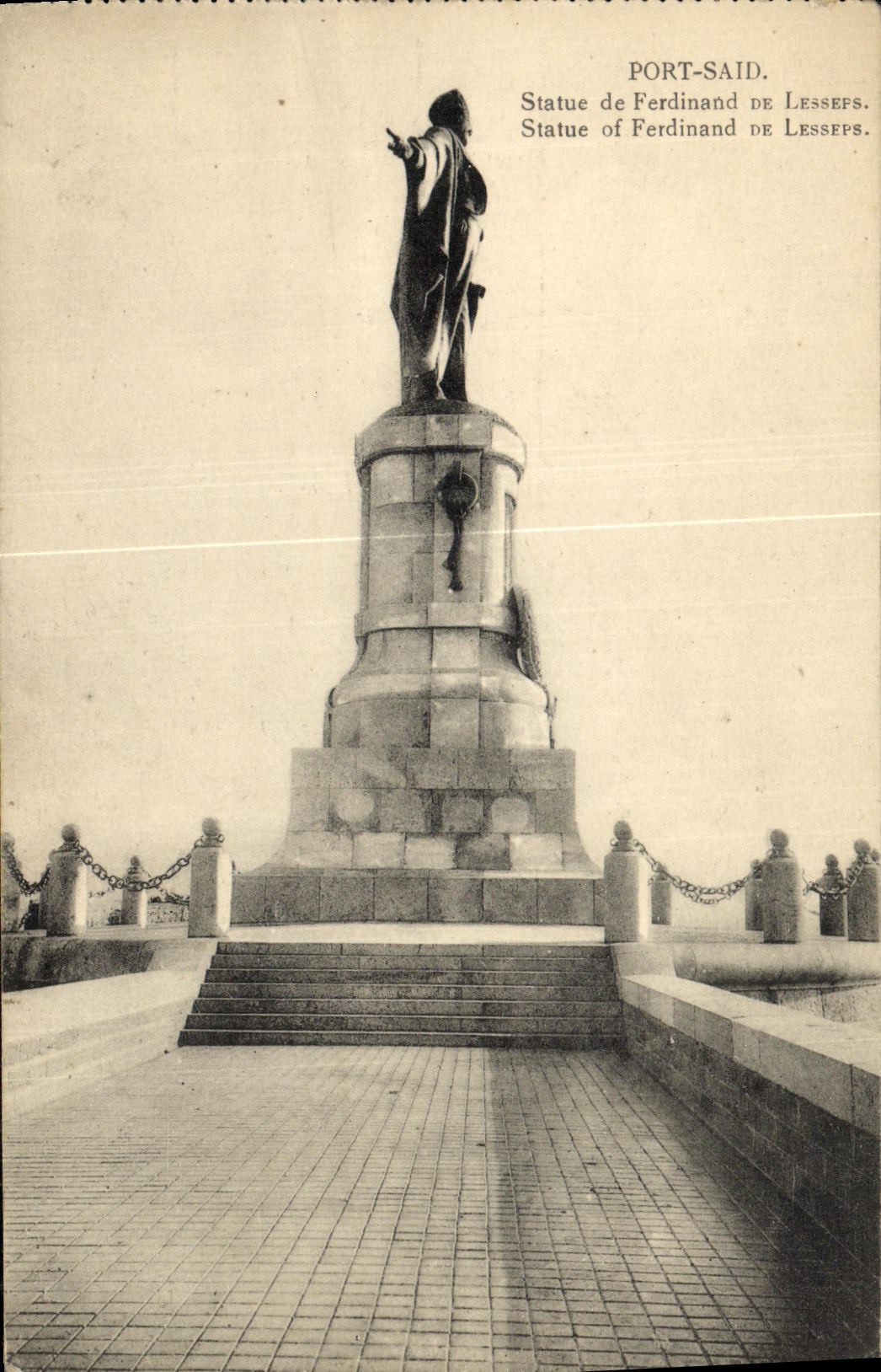 CPA Port Said Statue de Ferdinand De Lesseps Egypte