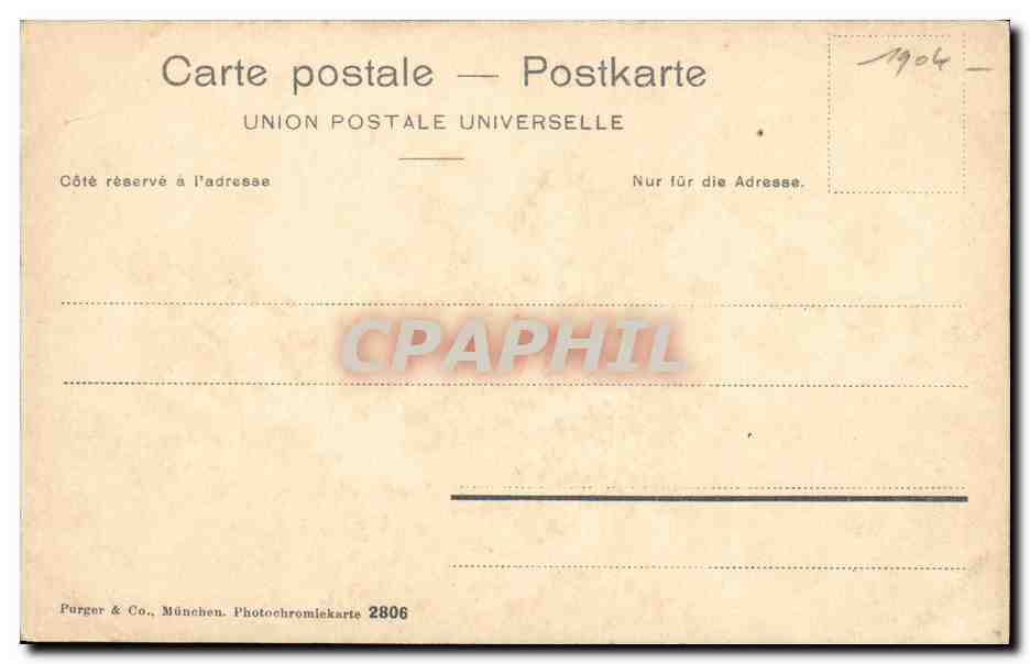 CPA Constantinople Souvenir de Palais des Eaux Donces d Asie Turquie — Verso