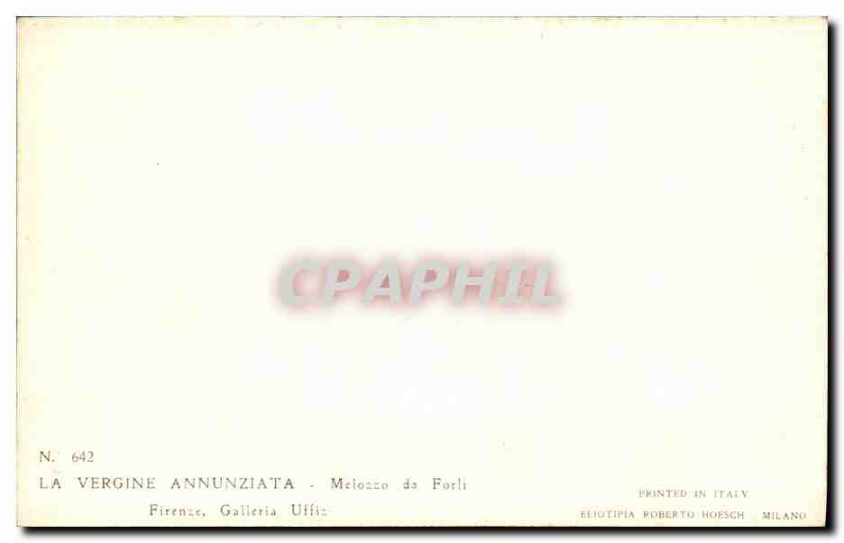 CPA La Vergine Annuziata Melozzo da Forli Firenze — Verso