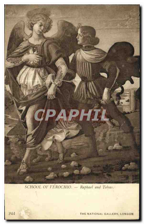 CPA Firenze School Verochio Raphael And Tohras National Gallery london 