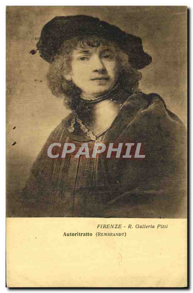 CPA Firenze Galleria Pitti Antoritratto Rembrandt