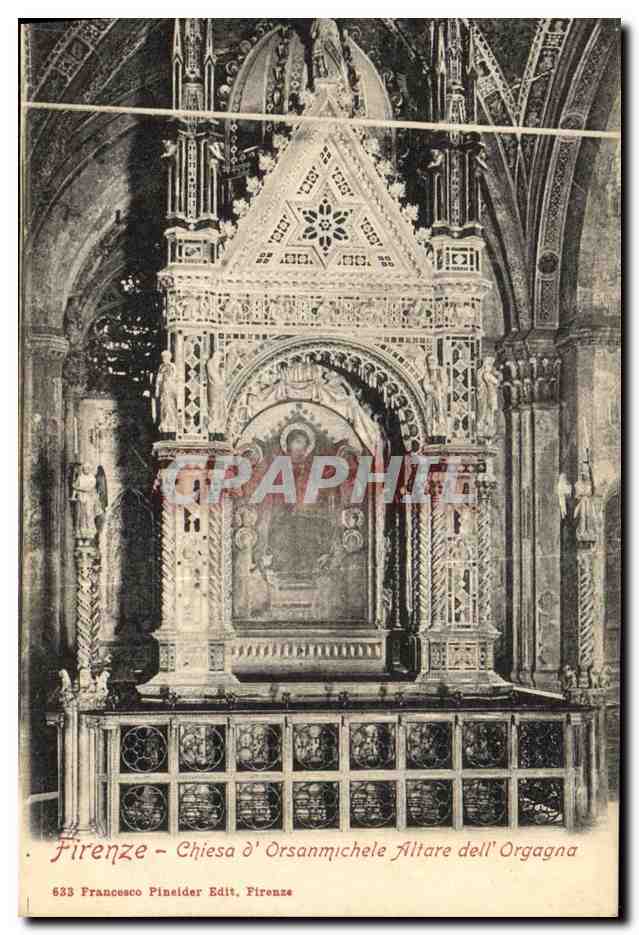 CPA Firenze Chiesa orsanmichele Aitare dell Orgagna