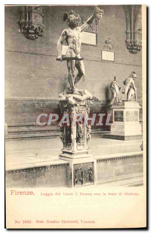 CPA Firenze Loggia dei Lauzi Perseo Con la Tesa di Medusa