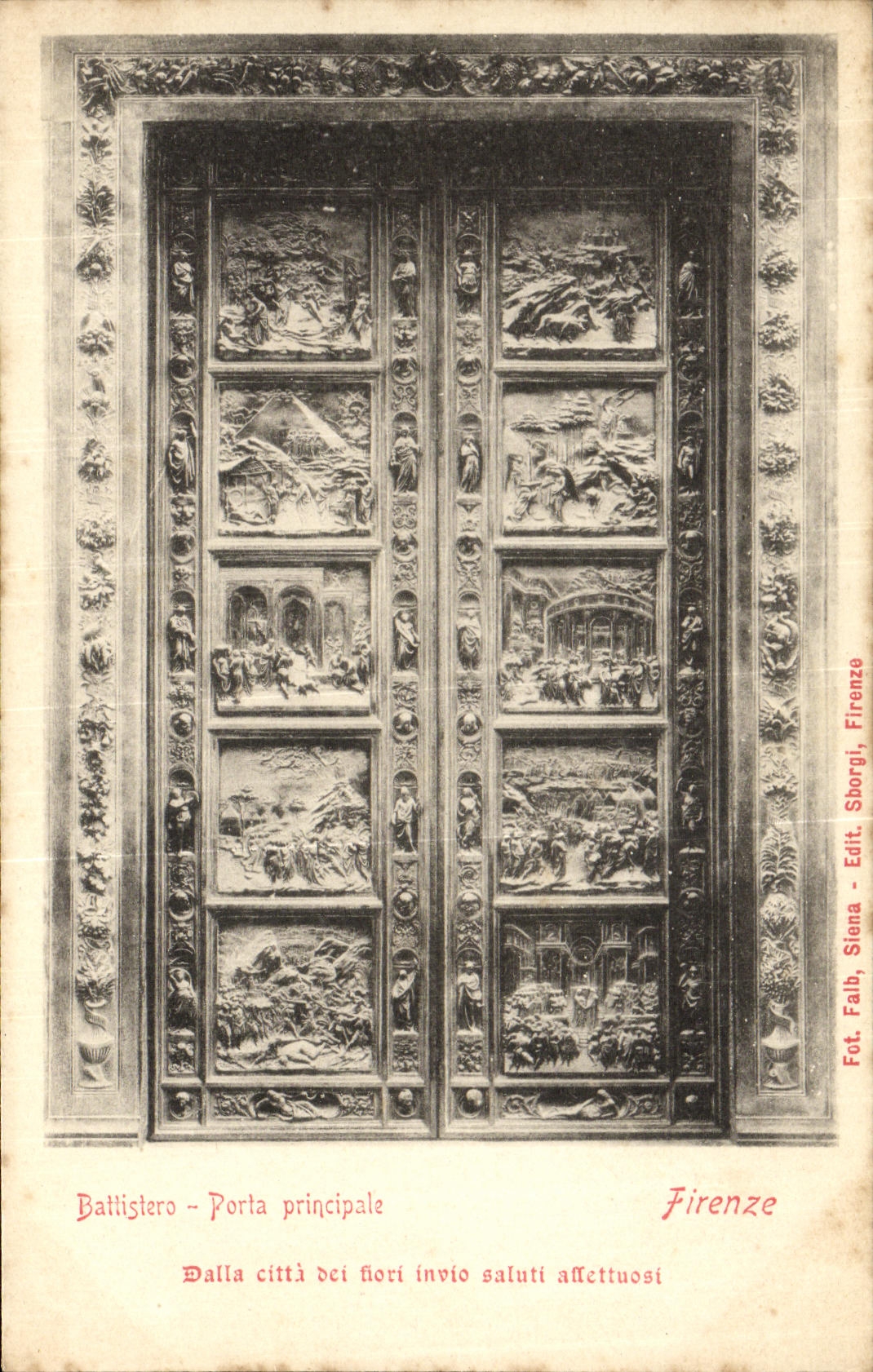 CPA Firenze Battistero Porta Principale