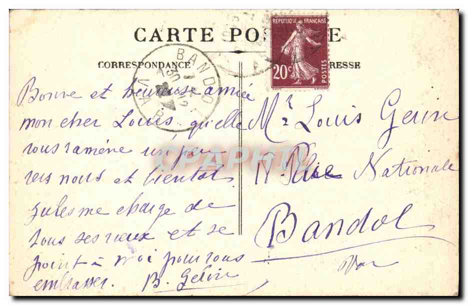 CPA Alger Place Bugeaud et Rue D Isly — Rückseite