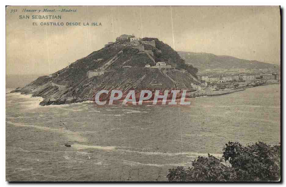 CPA San Sebastian El Castillo Desde La Isla