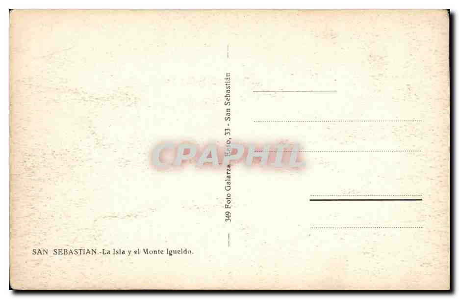 CPA San Sebastian La Ista el Monte Igueldo — Verso