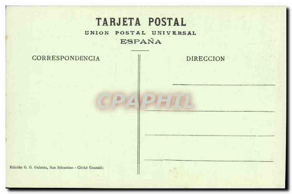 CPA San Sebastian Puente de Marie Christina — Verso