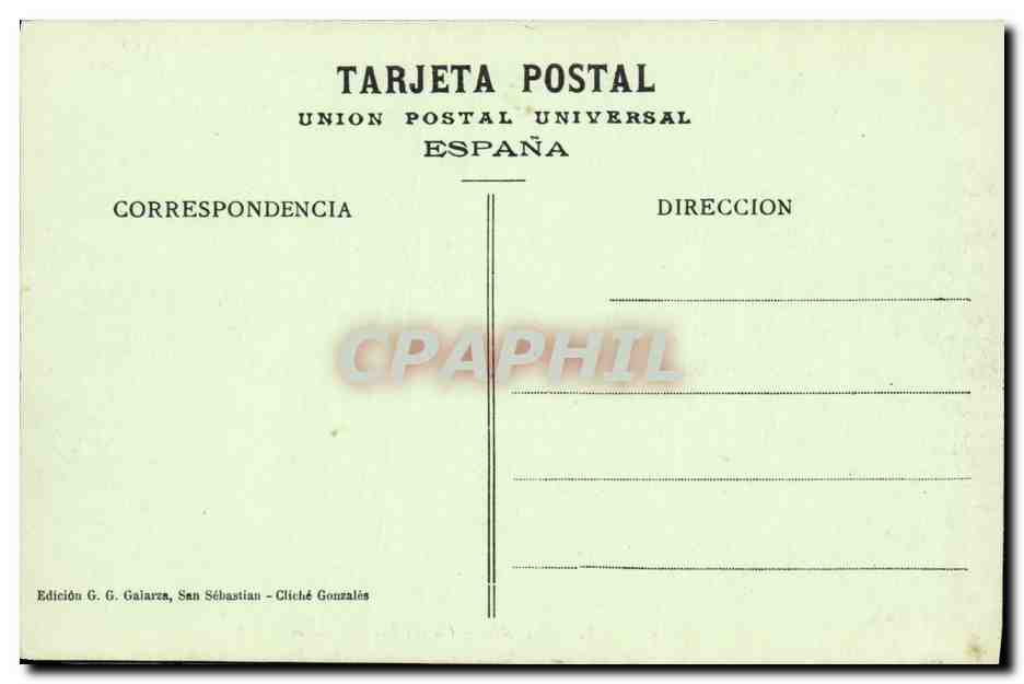 CPA San Sebastian Caseta Real de Banos — Back