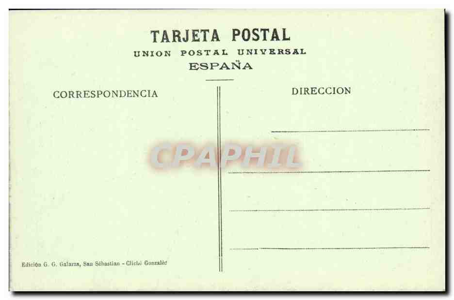 CPA San Sebastian Mont Ulia La Pena Del Rey — Verso