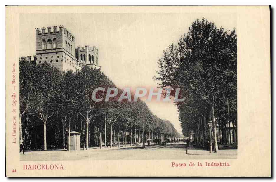 Barcelone — Paseo de la Industria — La Ilustración de España, n° 44