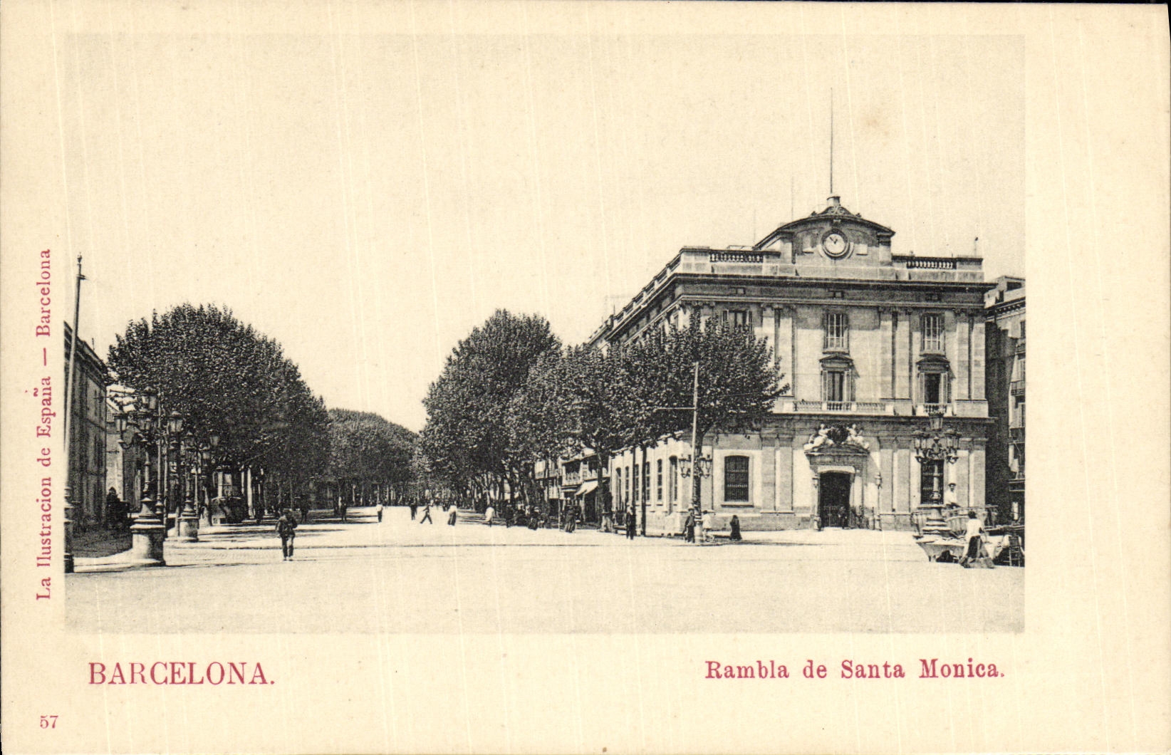 Barcelone — Rambla de Santa Monica — La Ilustración de España, n° 57