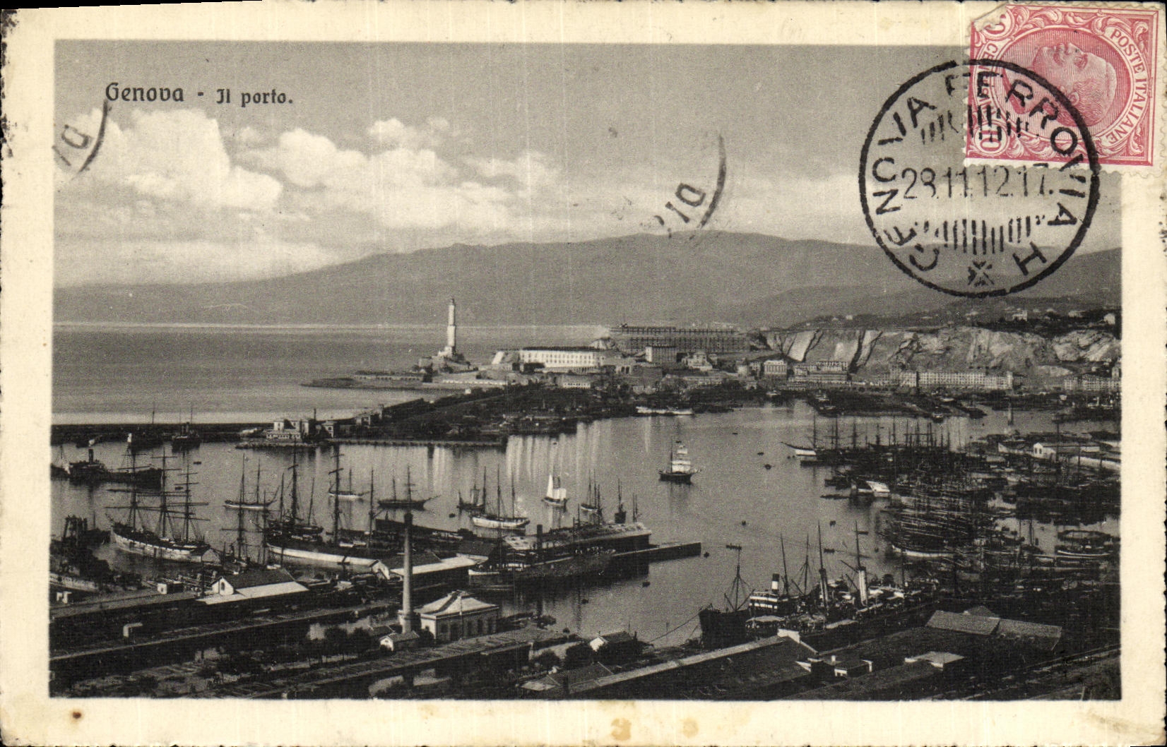 CPA Genova Il Porto Bateaux 