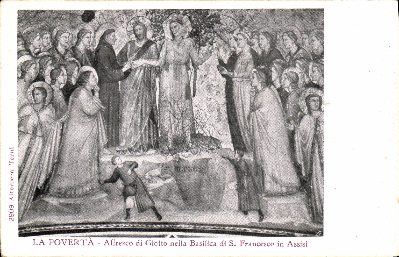 CPA La Poverta Affresco di Giotto Nella Basilica di Francesco in Assisi