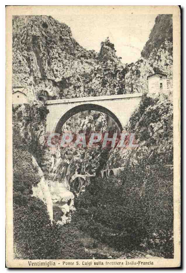 CPA Ventimiglia Ponte Sulla Frontiera Italia Francia