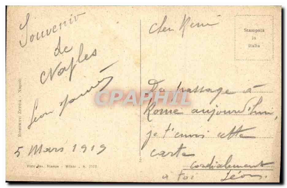 CPA Napoli Via Roma Largo Carita — Verso