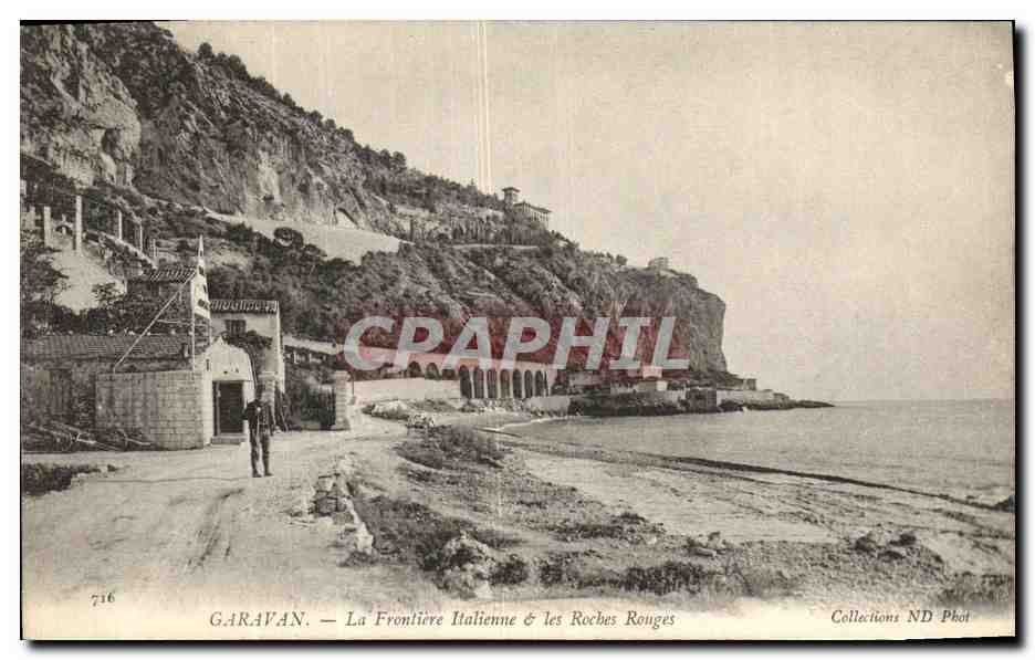 CPA Garavan La Frontiere Italienne les Roches rouges
