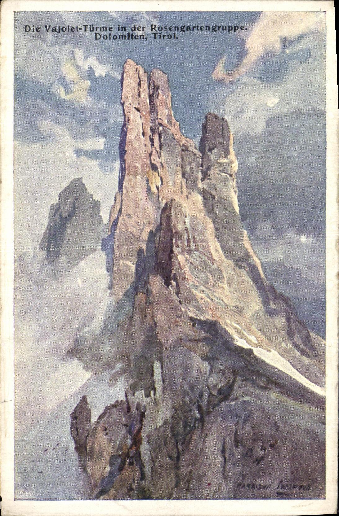 CPA Die Vajolet Turme in der Rosengartengruppe Dolomiten Tirol