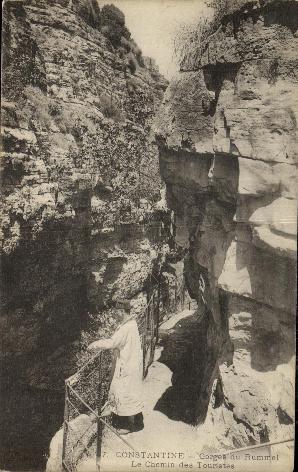CPA Constantine Gorges du Rummel Le Chemin des Touristes