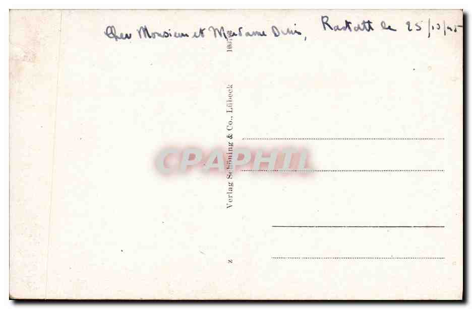 CPA Rasdall i Baden Im park Cygne — Verso