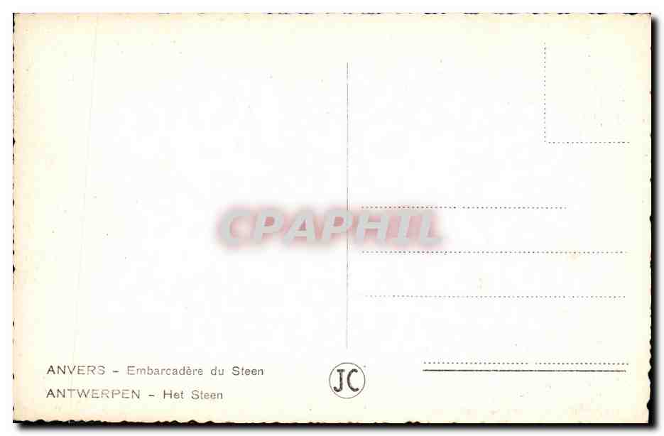 CPA Anvers Embarcadere du Steen Bateaux — Rückseite
