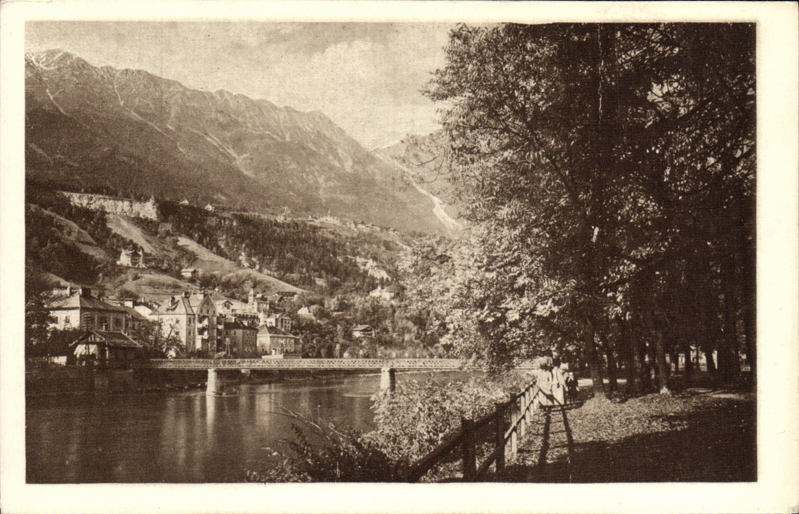 Innsbruck — Innsteg und Innquai mit Höfiting und Hungerburg — éditeur Nr. 1742