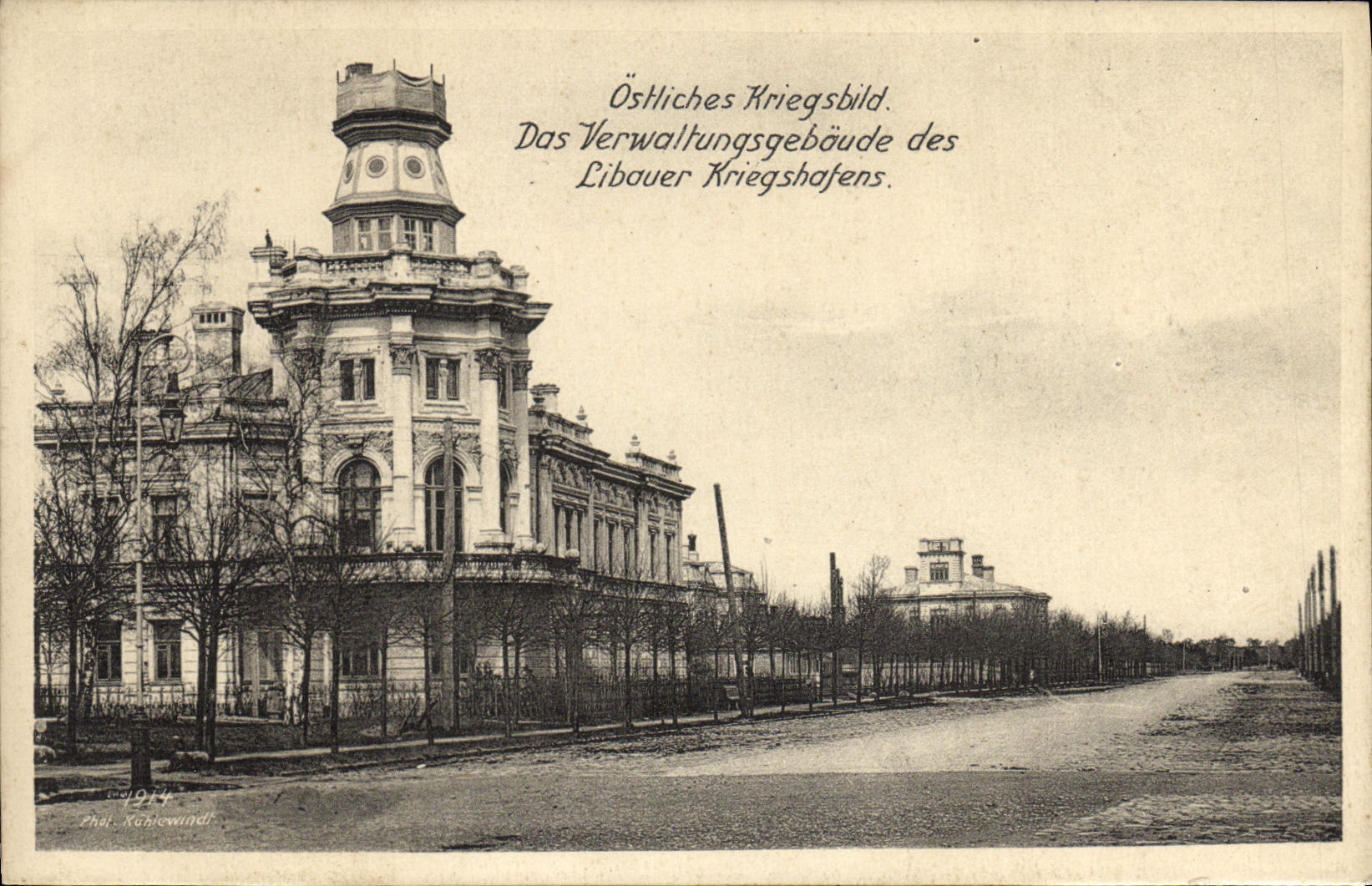 CPA Ostliches Kriegsbild Das Verwaltungsgebaude des Libauer Lettonie